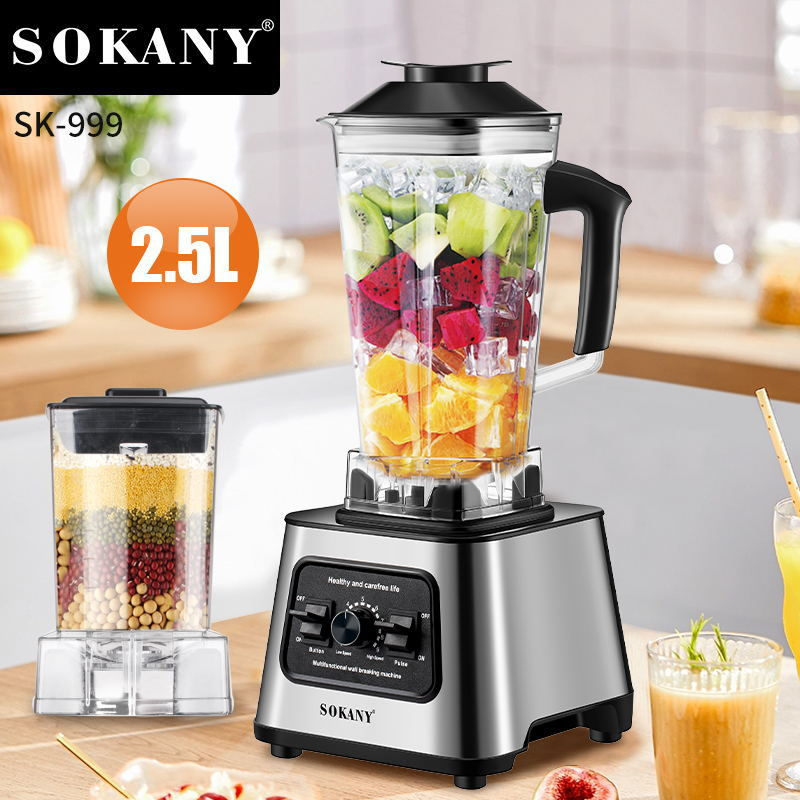6000W Heavy Duty Commercial Blender Food Processor Stationary Mixer Ice Smoothie