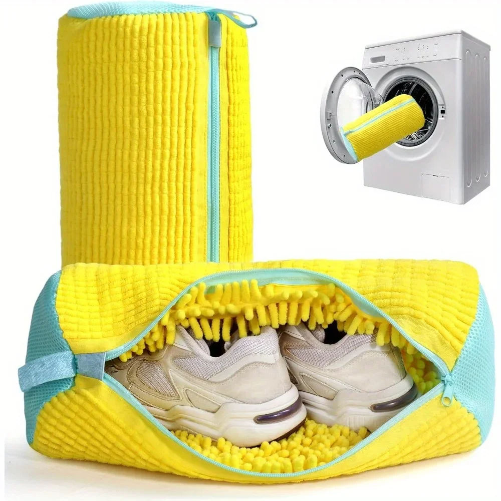 1PCS Wash Tênis Bag Padded Net Laundry Tênis Protector Fluffy Fibers Polyester W