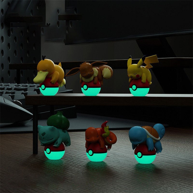 Miniatura: Pokémon Night Light Doll Pikachu EEVEE CHARMANDER BULBASAUR PSYDUCK H