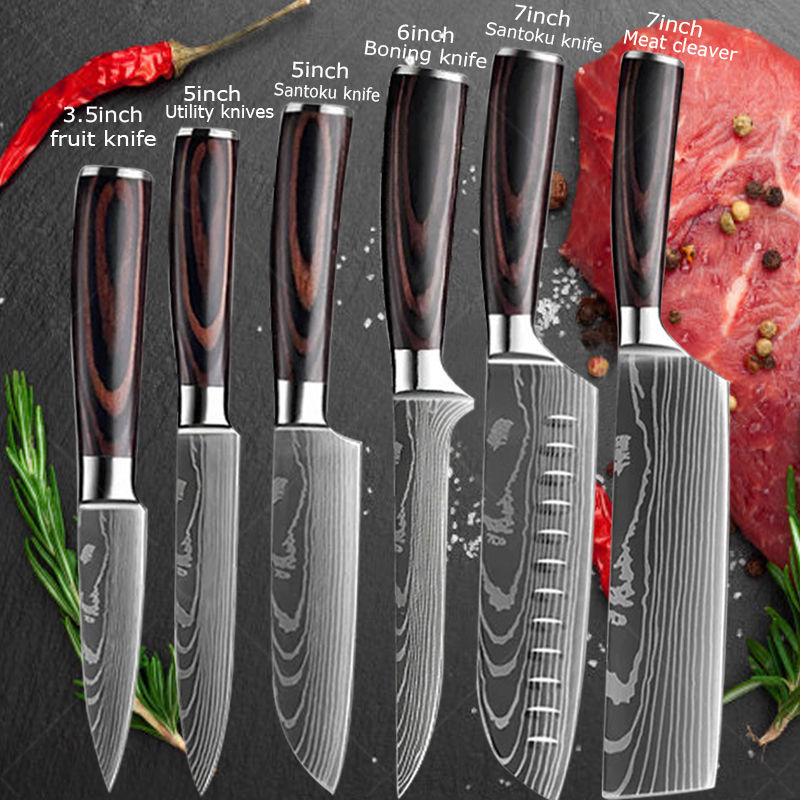 Damascus Chef's Knife Kitchen Knives Conjunto Professional Boning Knife Meat