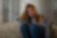 young attractive sad and depressed woman