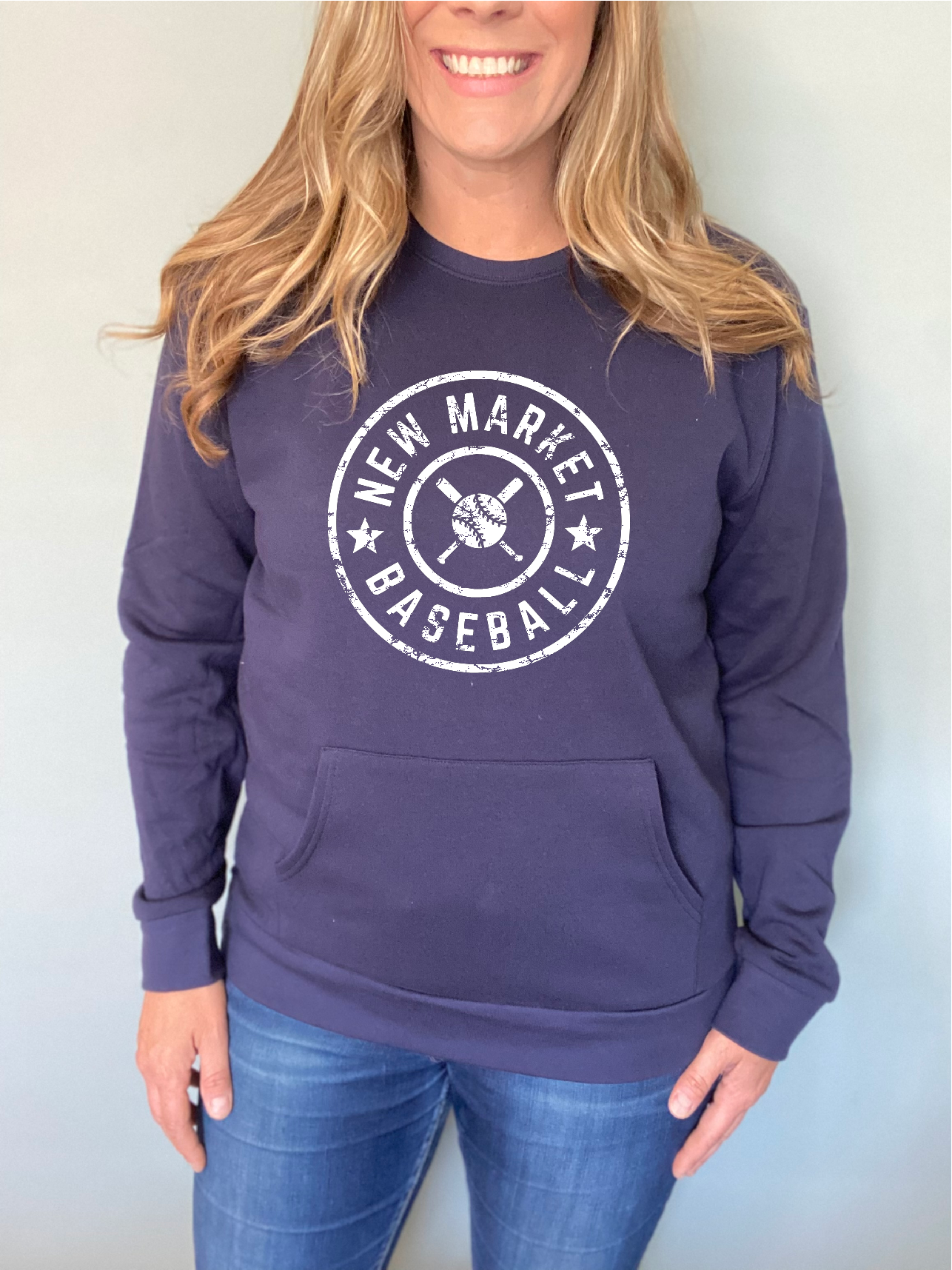New Market Baseball - Pocket Crew Neck Sweatshirt
