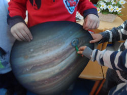 Jupiter's Great Red Spot is about the same size as the Earth