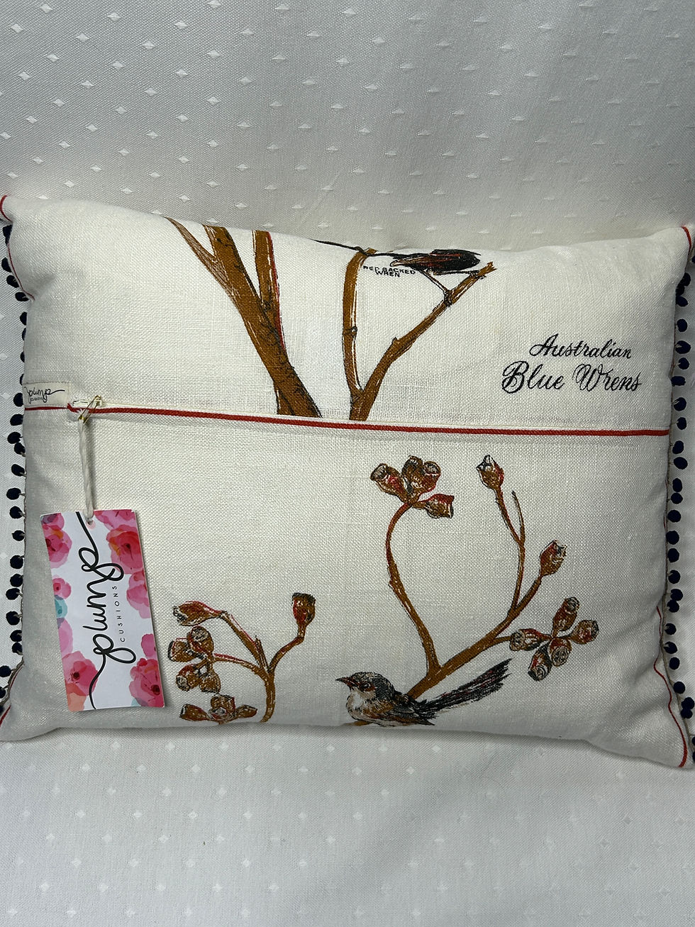 Thumbnail: Blue Wren Linen cushion 