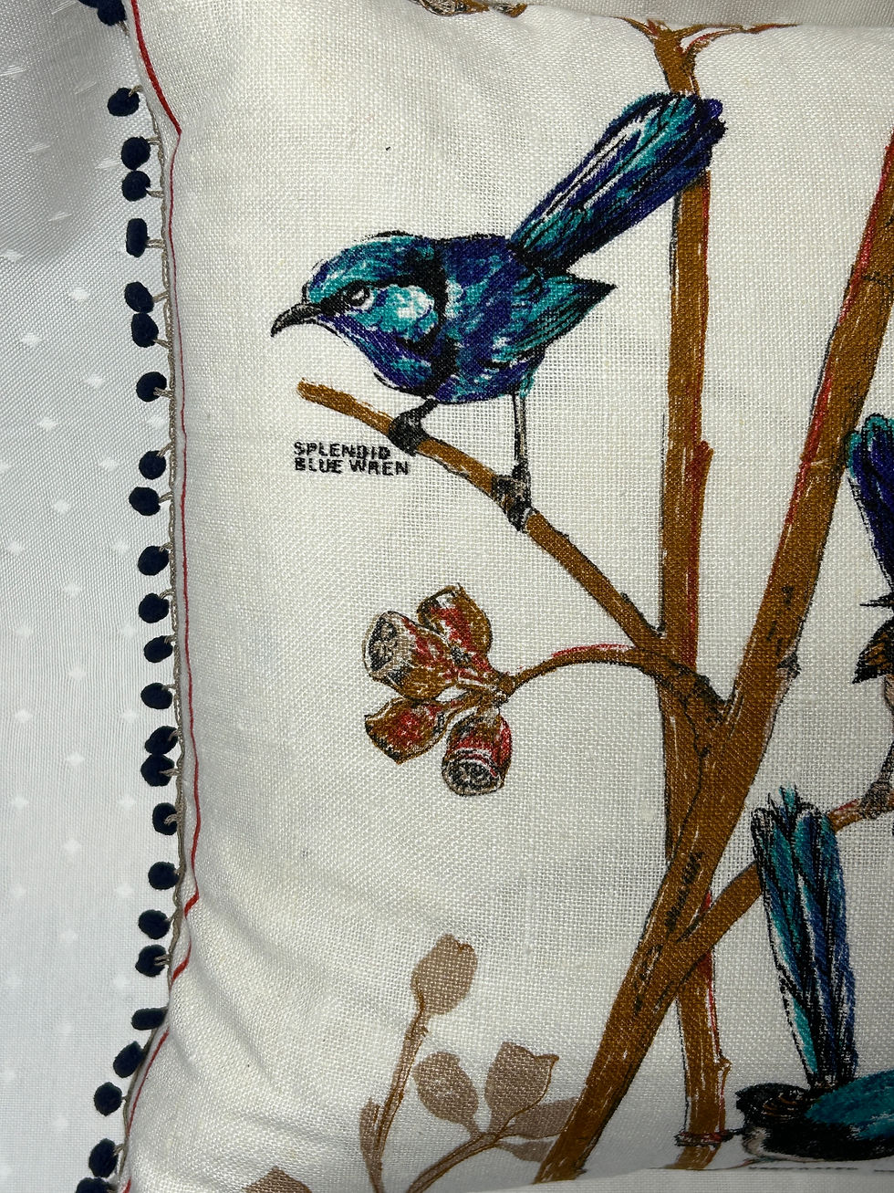Thumbnail: Blue Wren Linen cushion 