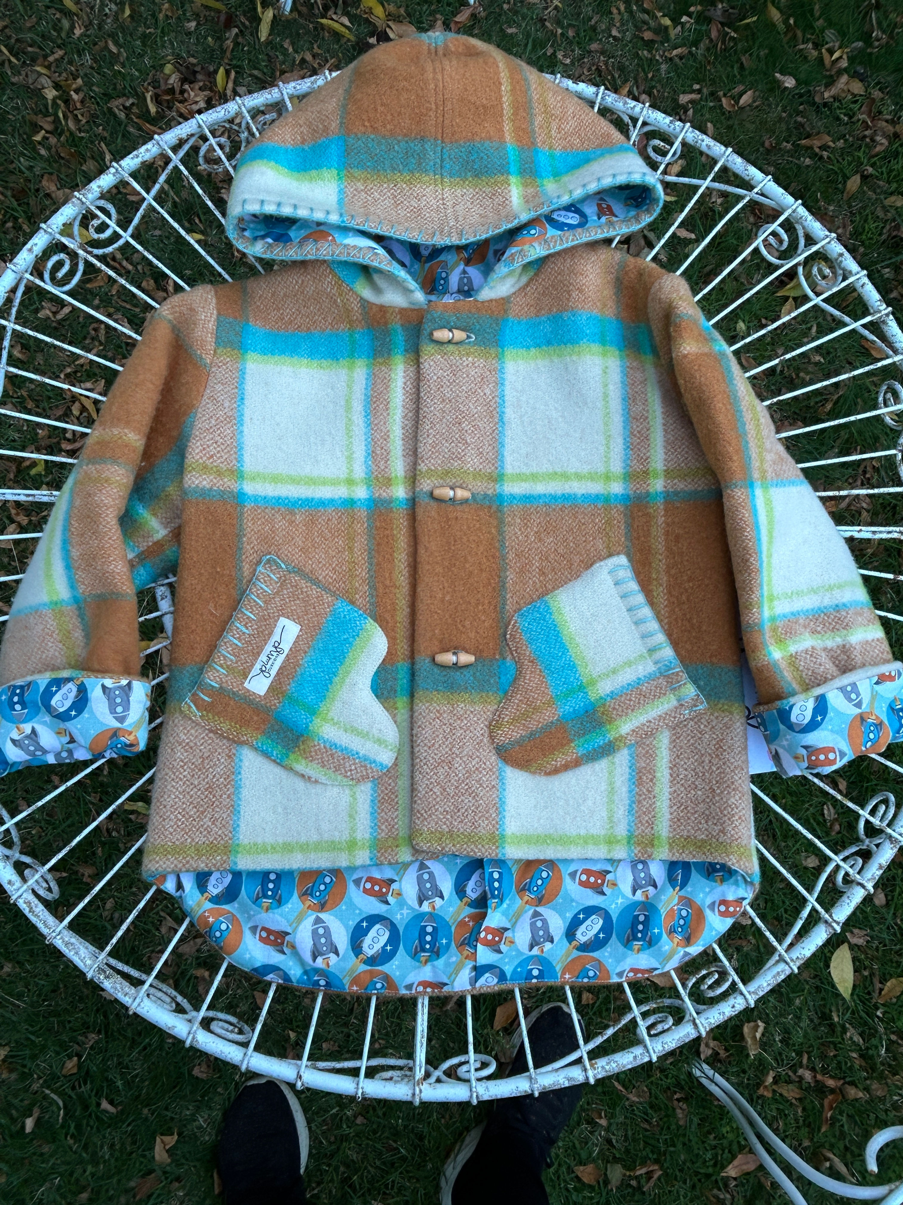 Kids Wool Jacket- rocketship