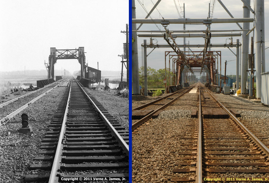 NJ Transit Cheesequake Creek Railroad Bridge then and now - morgan-nj.com