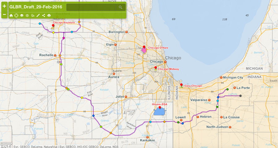 Great Lakes Basin proposed route - wsj.com