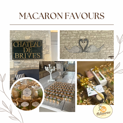 Macaron favours Harpreet & Nick
