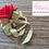 Thumbnail: Red Rose Gold Ribbon Corsage