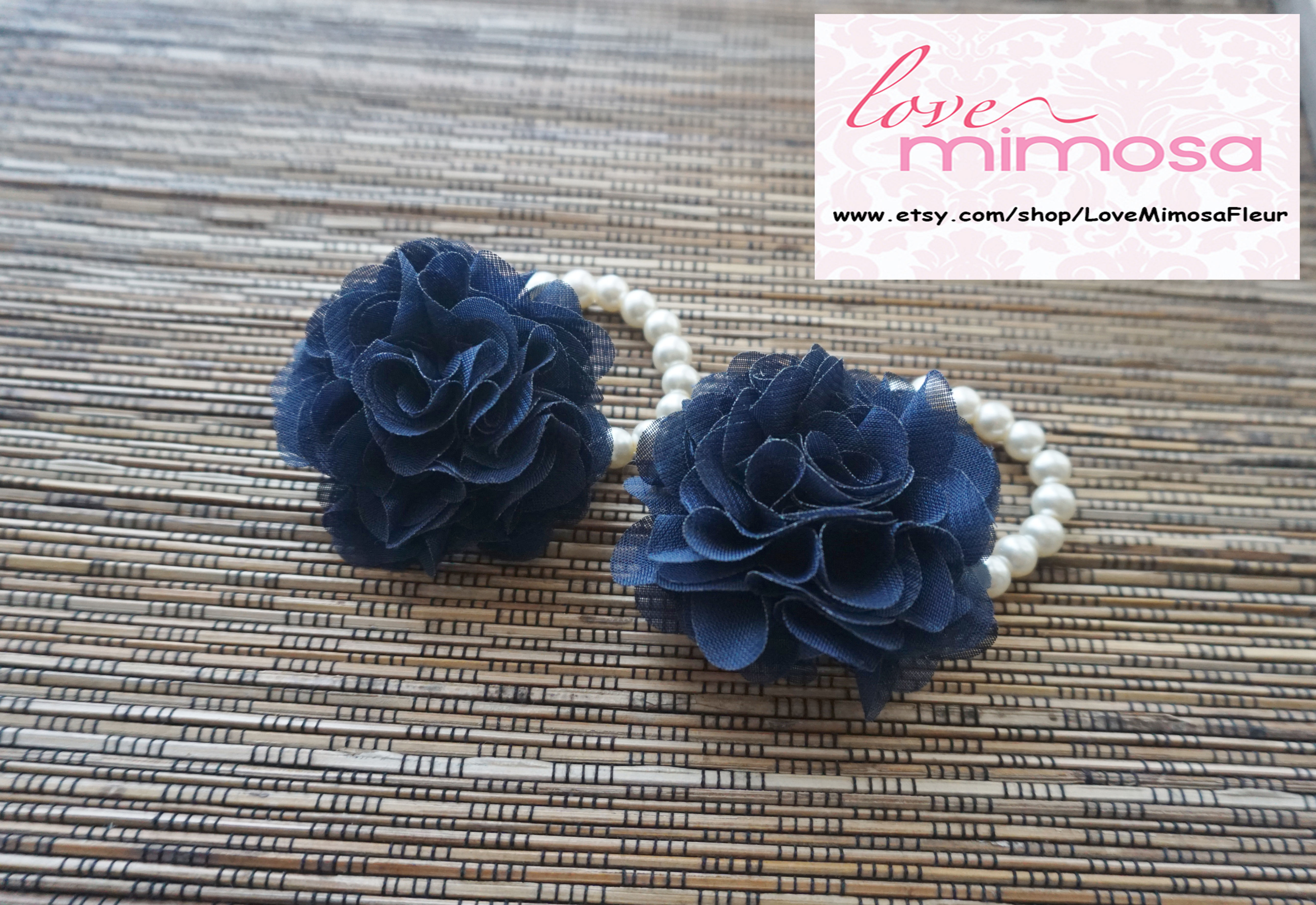 Navy Chiffon Kids Corsage