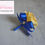Thumbnail: Soft Yellow Rose Royal Blue Ribbon Bow Boutonniere, Silk Flower