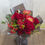 Thumbnail: Big Red Garden Rose & Pincushion Bouquet 庭園玫瑰煙花菊花束