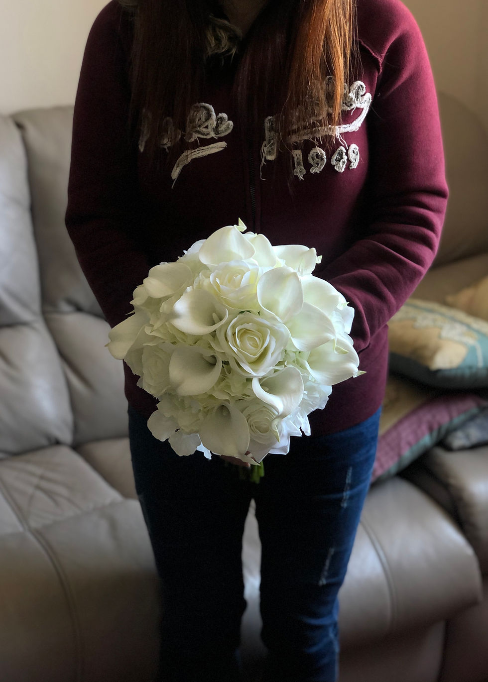 Thumbnail: Ivory Calla Lily & Hydrangea Bouquet, Silk Flower