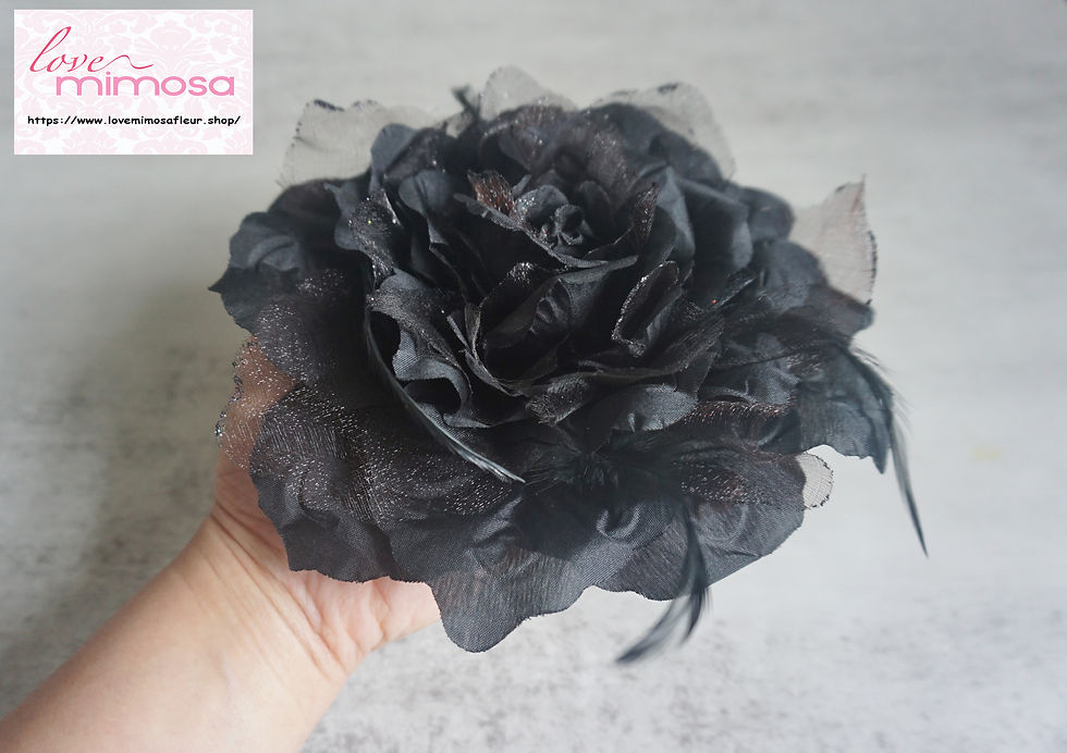 Thumbnail: Black Organza Flower Brooch