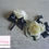 Thumbnail: Ivory Rose Black Ribbon Bow Boutonniere, Silk Flower