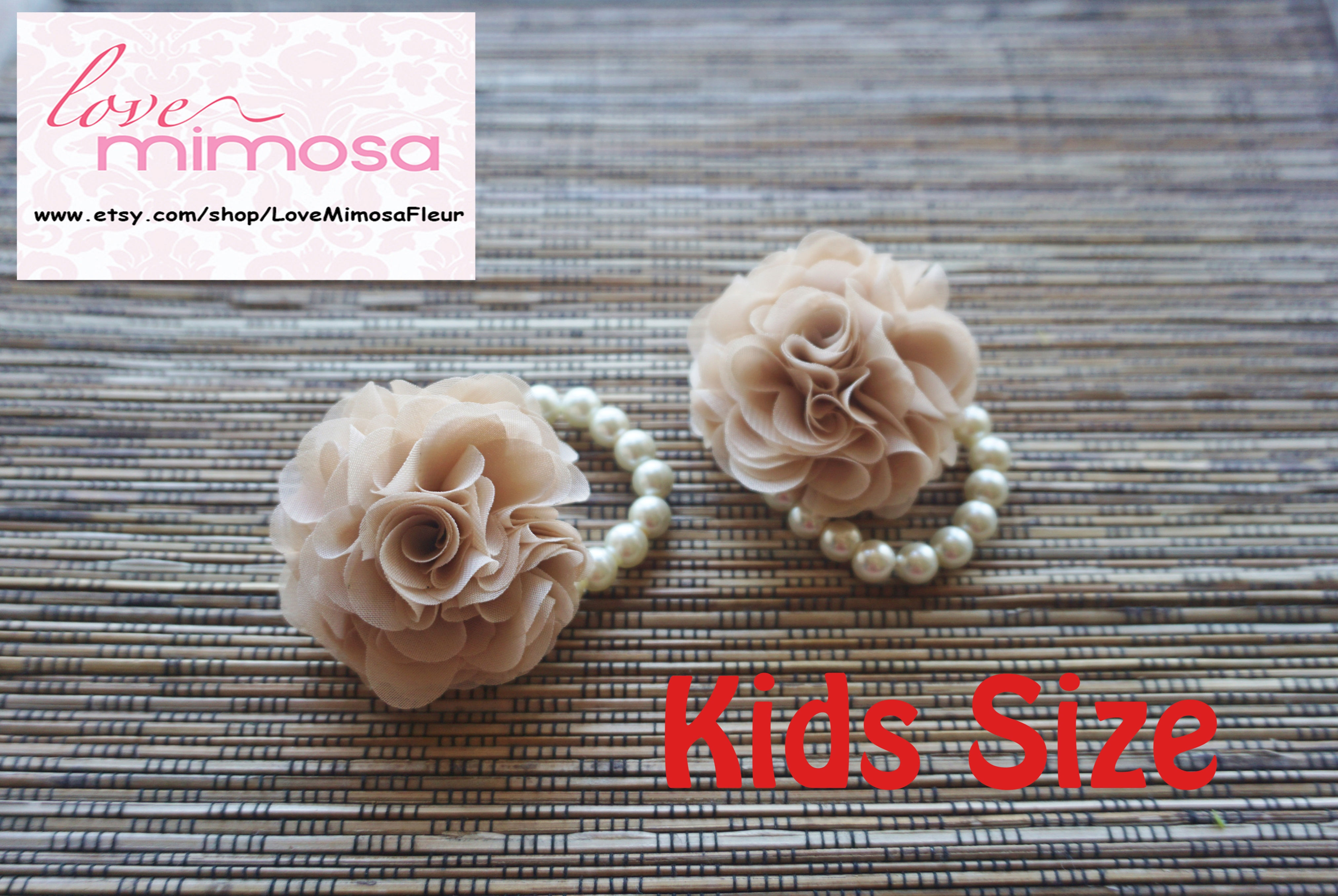Champagne Chiffon Kids Corsages