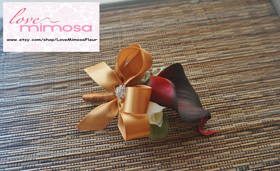 Black Red Calla Lily Boutonniere