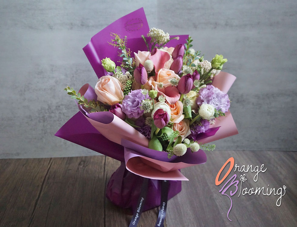 Thumbnail: Peach & Purple Tone Bouquet 粉橙及紫色花束