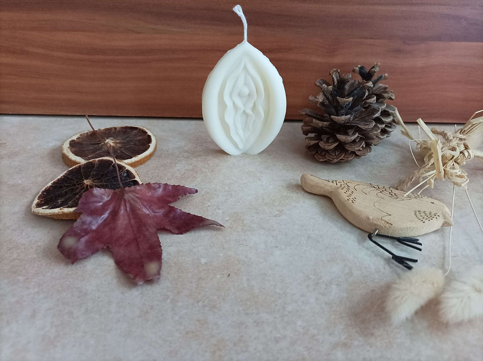 Miniaturbild: Bougie Yoni (vulve), féminin sacré - 100/ cire naturelle