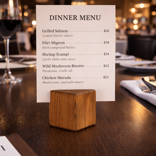 Menu Two Blocks Block Menu Holders (Pack of 10) | Chalkboards UK