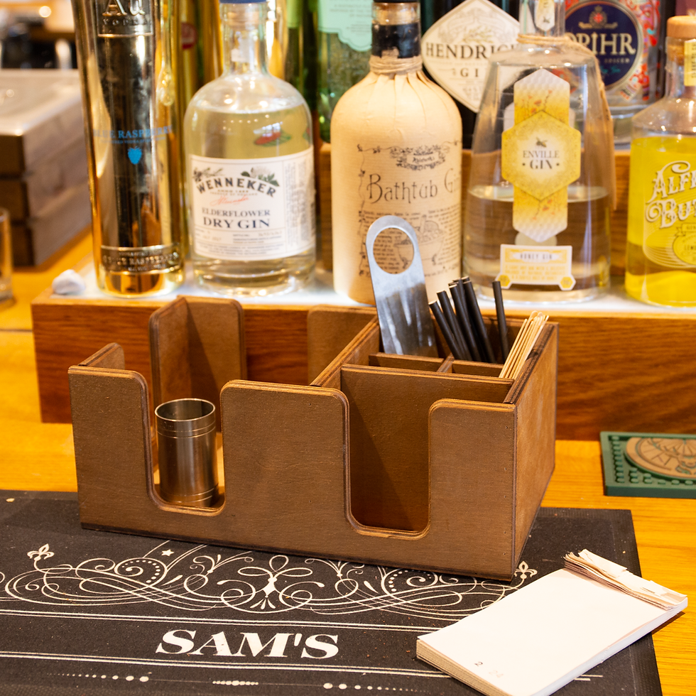 Thumbnail: Cutlery and Condiment Wooden Organiser