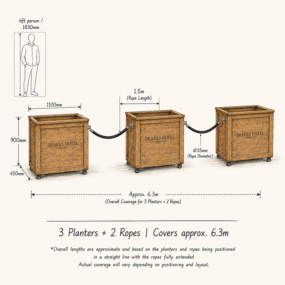 Thumbnail: Wooden Planter Outdoor Barrier Sets