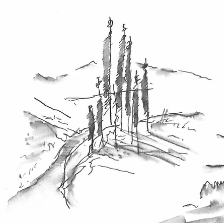  Croquis_drapeaux de prière