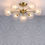 Thumbnail: Laura Ashley Atherton 7 Light Satin Brass & Glass Semi-Flush Ceiling Light