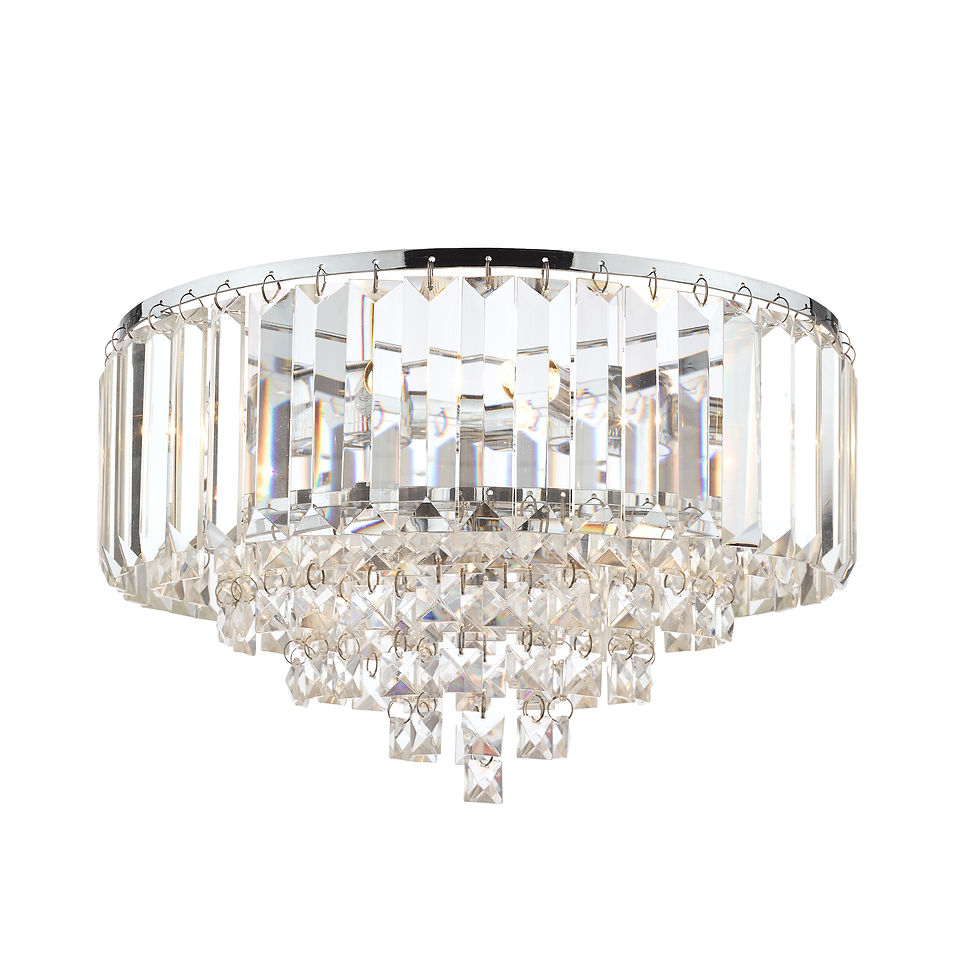 Laura Ashley Vienna 3 Light Polished Chrome Flush Ceiling Light