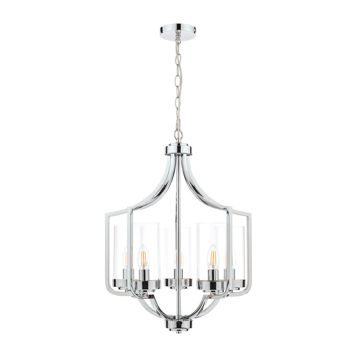 Laura Ashley Joseph Polished Chrome 5 Light Chandelier