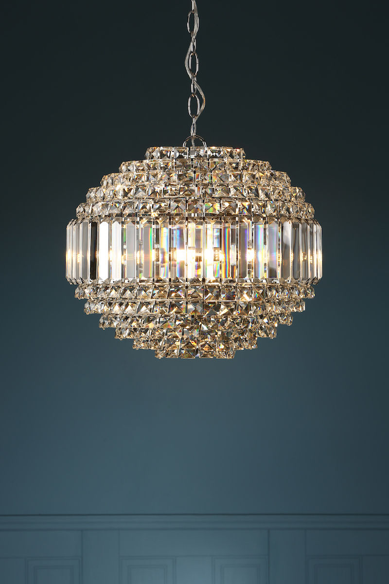 Thumbnail: Laura Ashley Vienna 5 Light Polished Chrome Orb Chandelier