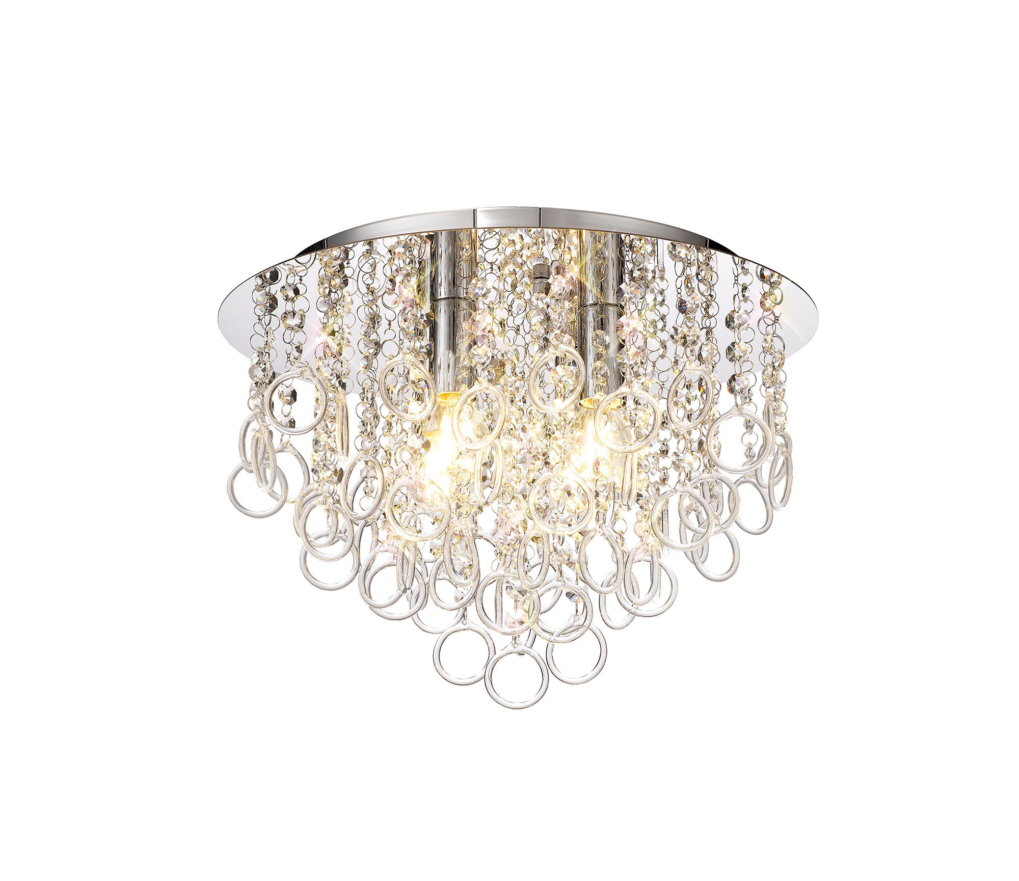 Luna 4 Light Crystal Flush Ceiling Light