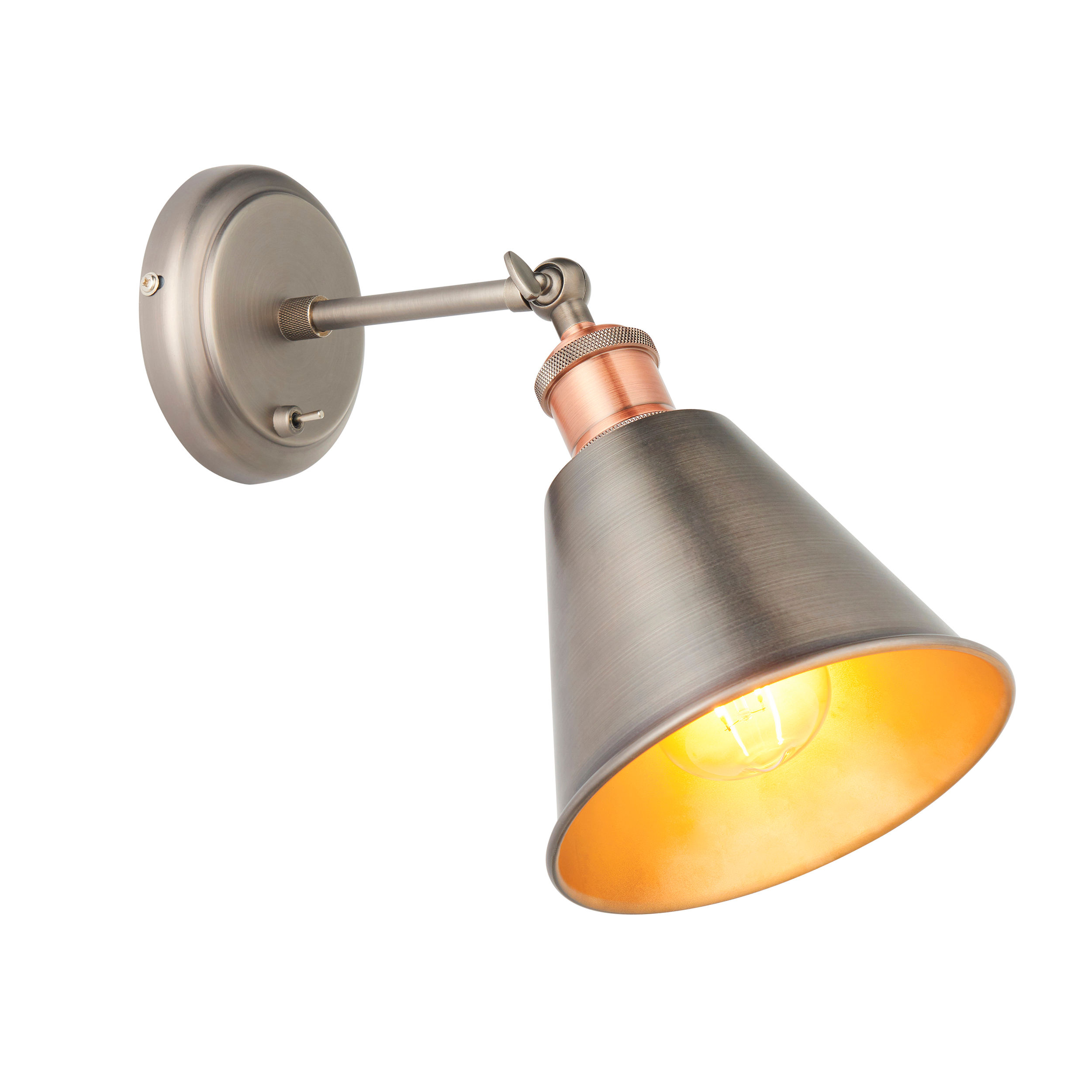 Haley 1 Light Aged Pewter Wall Light