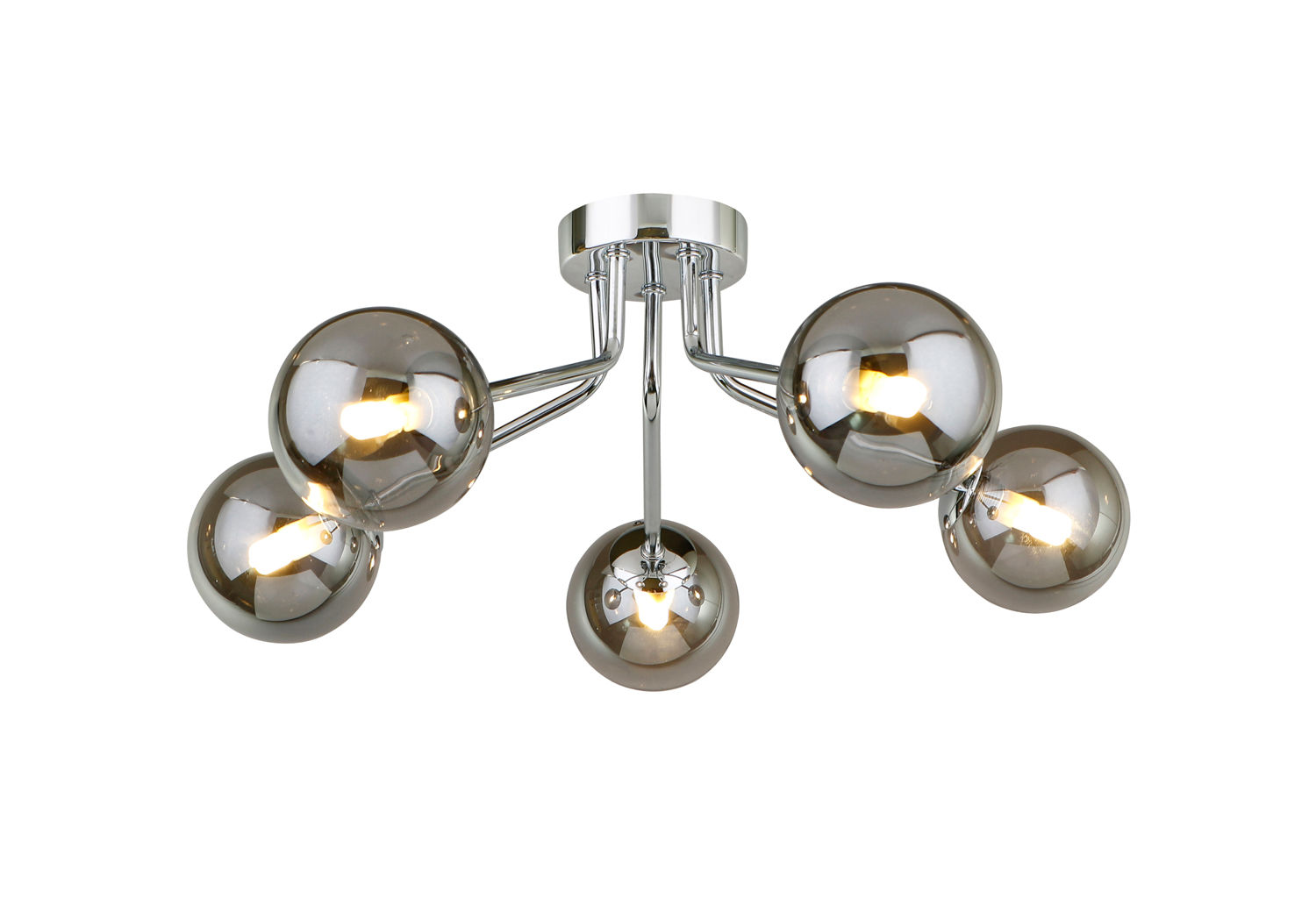 Capsule 5 Light Polished Chrome Semi-Flush Ceiling Light