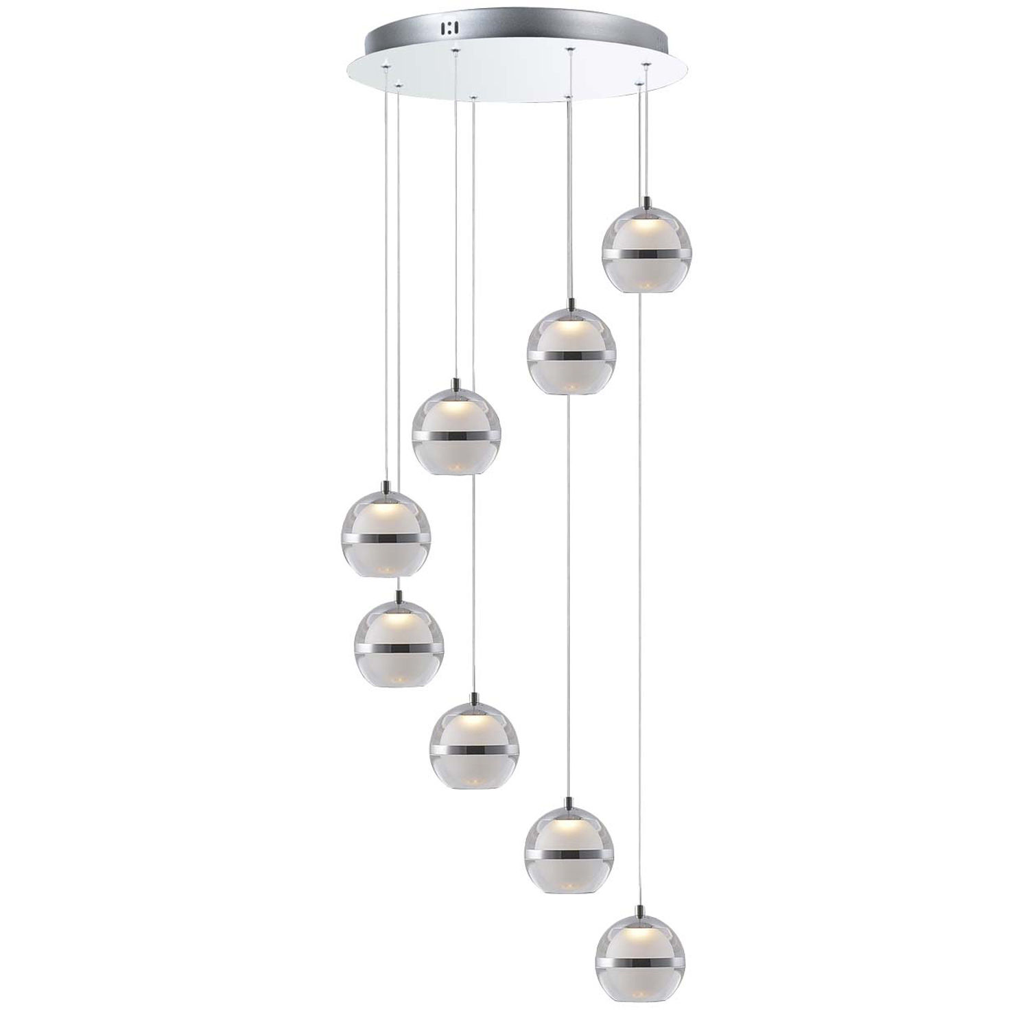 Orbit 8 Light Polished Chrome Round Pendant
