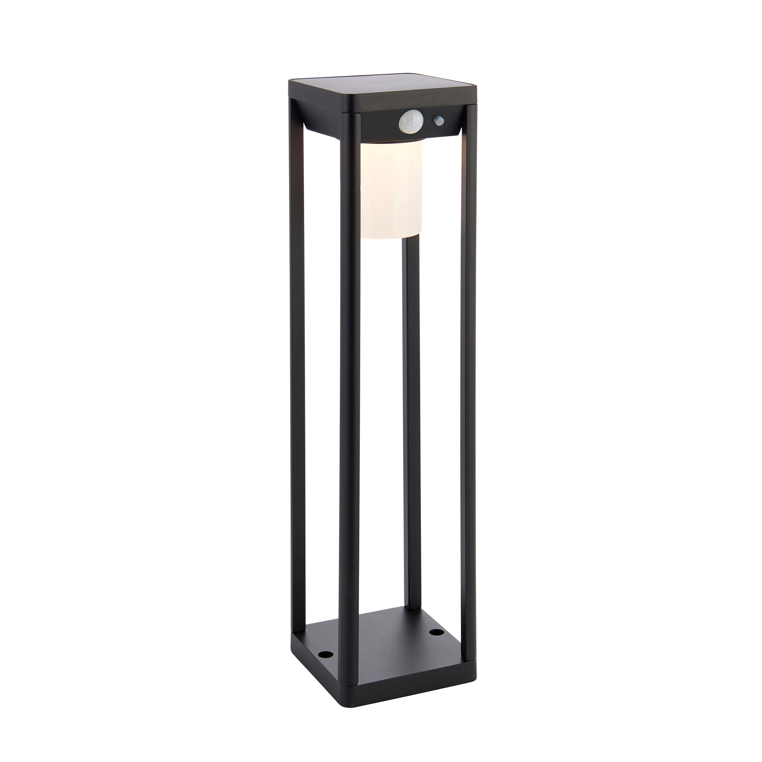 Charlie Small Solar and PIR Black Outdoor Bollard Light