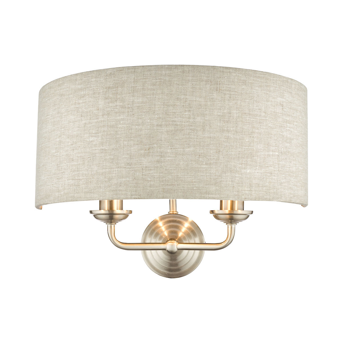 Laura Ashley Sorrento Satin Nickel 2 Light Wall Light