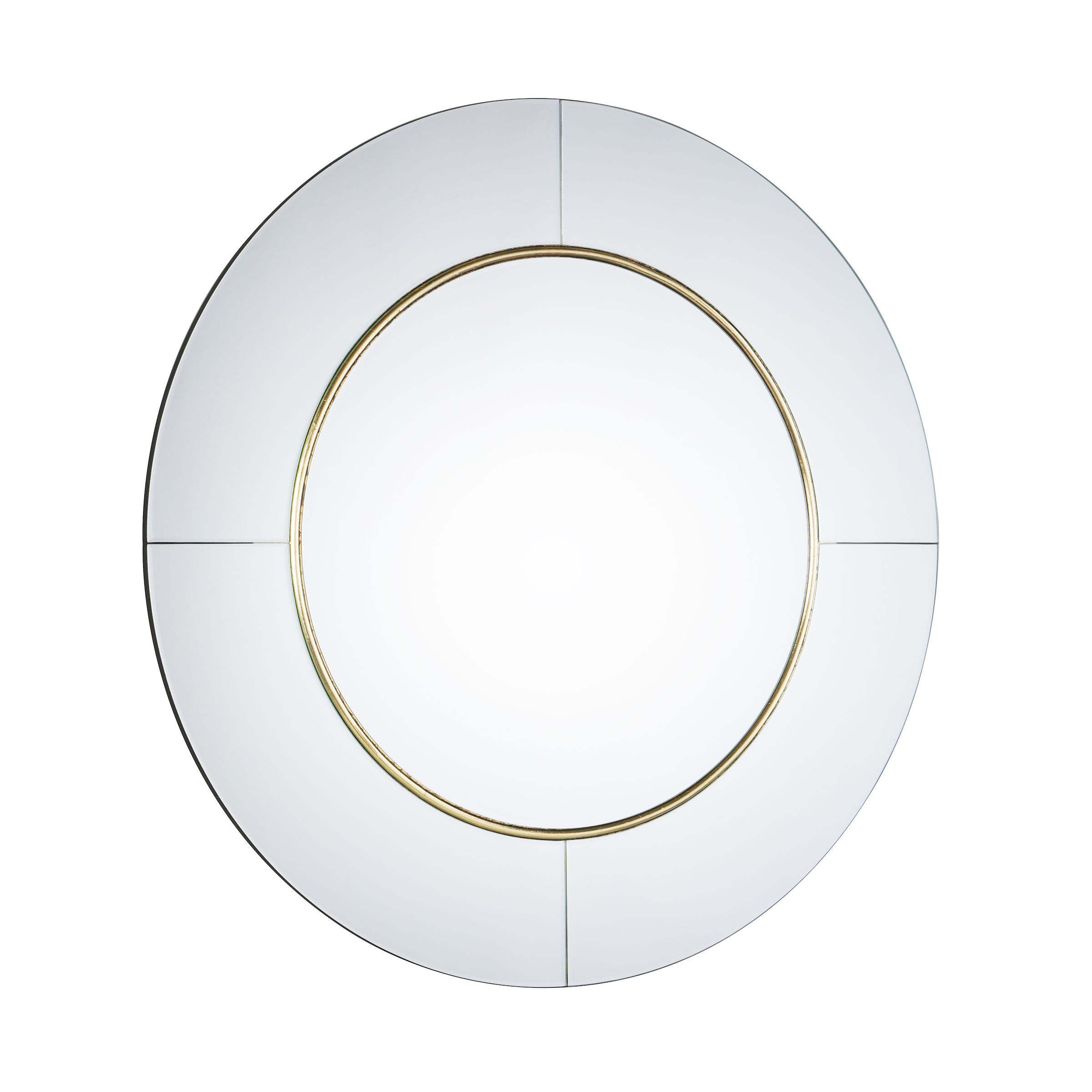 Laura Ashley Maya Round Mirror Mottled Gold Detail