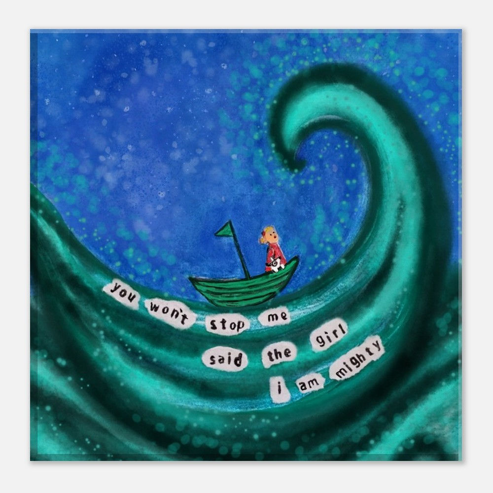 I Am Mighty Canvas Print . 20cmx 20cm