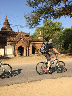 Biking at temple field