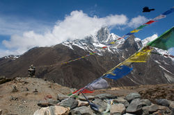 Bird_and_Prayer_Flags_in_Front_of_Mt_Ama_Dablam,_Sagarmatha_National_Park,_Nepal