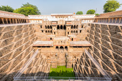 The famous Chand Baori Stepwell in the village of Abhaneri, Rajasthan_528229216