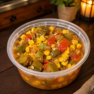 Southern Style Okra, Corn & Tomatoes