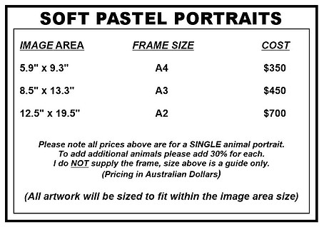 Alistair Dunlop Art pet portrait soft pastel price list