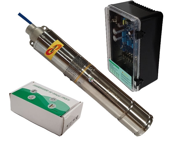 solar borehole pump comes complete with 1000W 110V submersible motor and pump automatic 110V control box with water level sen