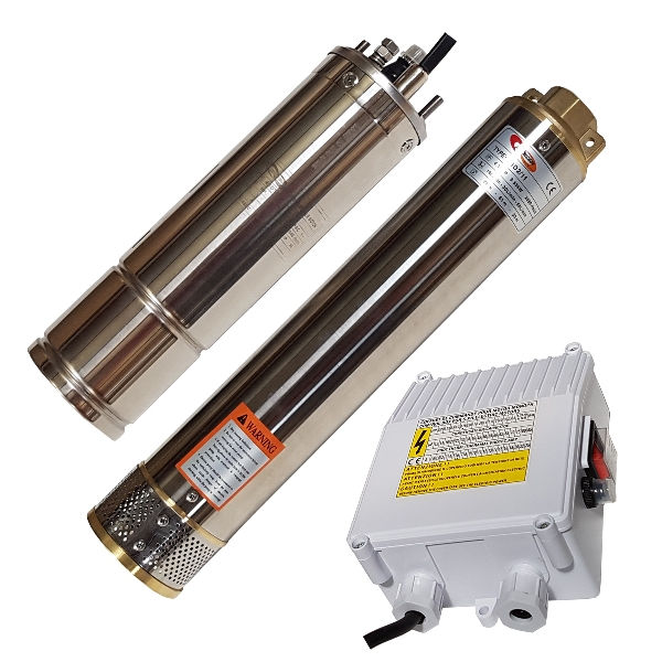 complete borehole pump comes complete with a 0.55Kw 220V submersible motor and standard 220V control box to drive it and is c