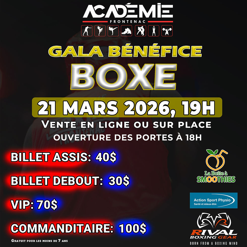 Gala bénéfice de boxe, 21 MARS 2026