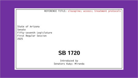 Clozapine Legislation Proposed in Arizona