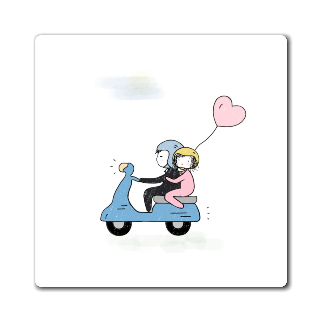 Magnets - boy and girl on motorcycle